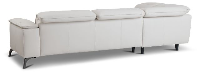 Pearson White Leather Left Bumper Sectional