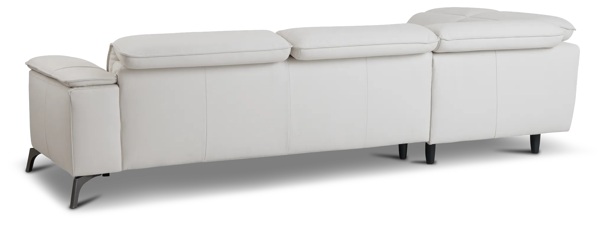 Pearson White Leather Left Bumper Sectional