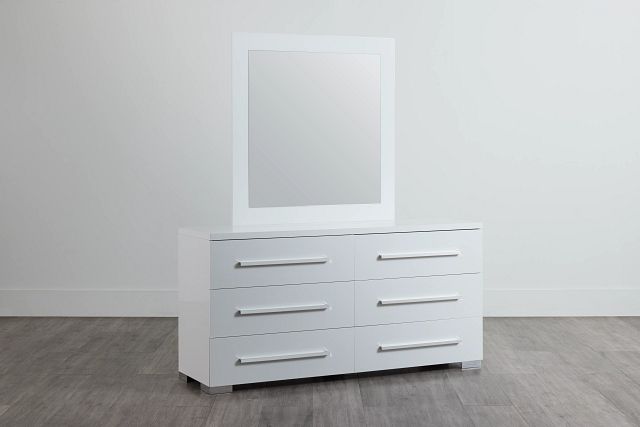 Verona White Dresser & Mirror