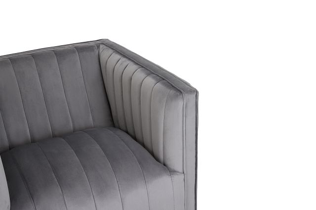 Cobra Light Gray Velvet Accent Chair