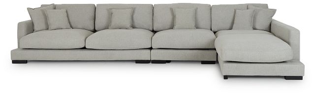 Emery Gray Fabric Small Right Chaise Sectional (2)