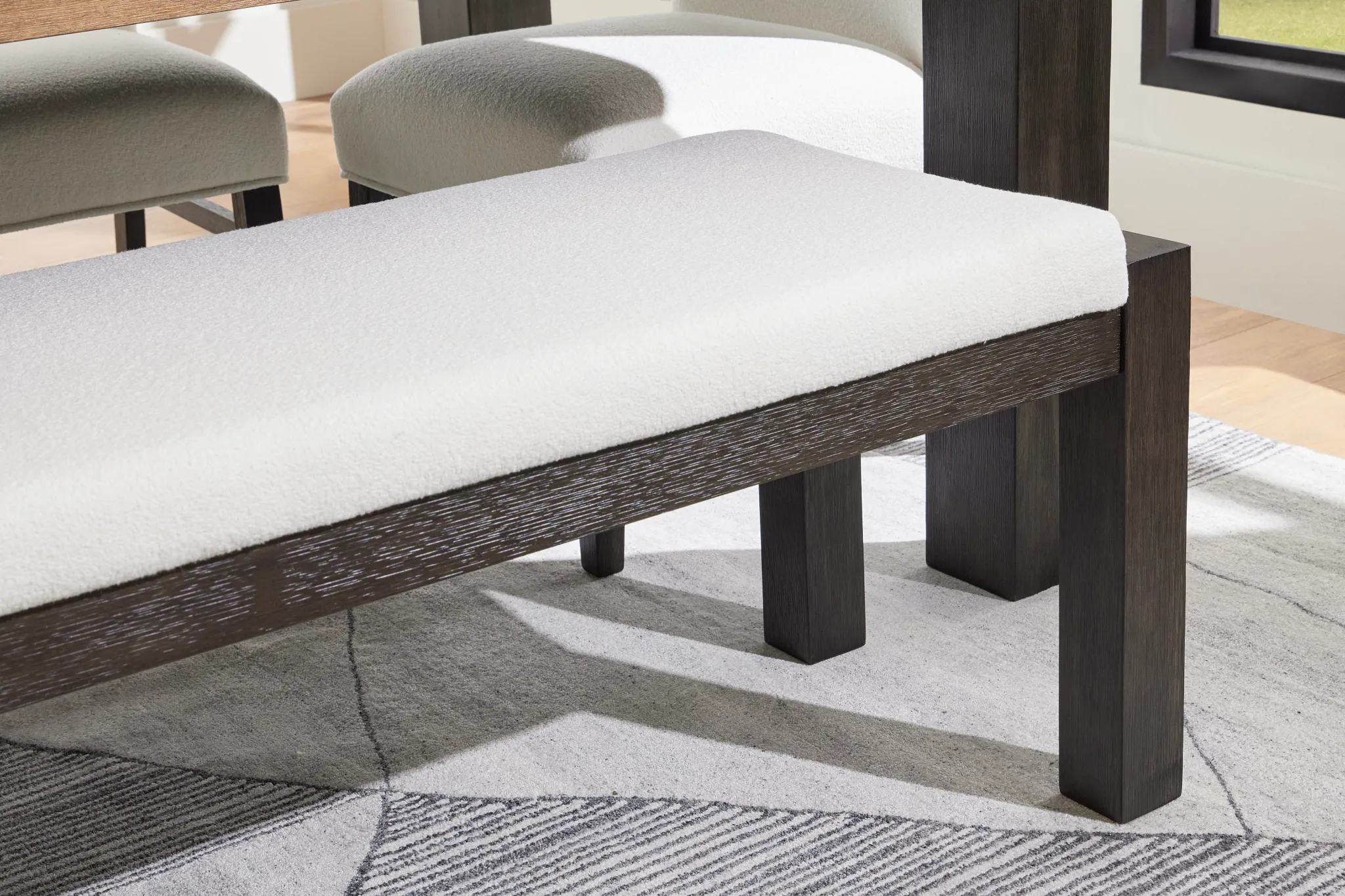 Jackson White Upholstered Dining Bench