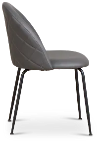 Capri Dark Gray Micro Upholstered Side Chair W/ Black Legs