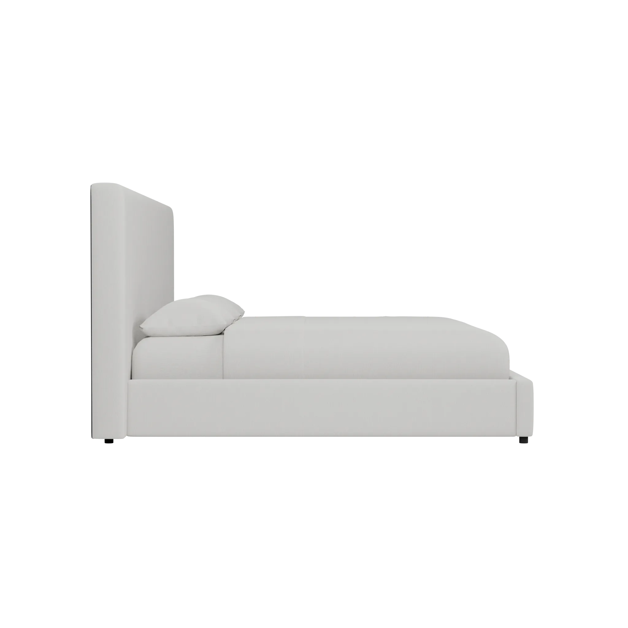 Grayton Delray Pewter 54" Upholstered Platform Bed