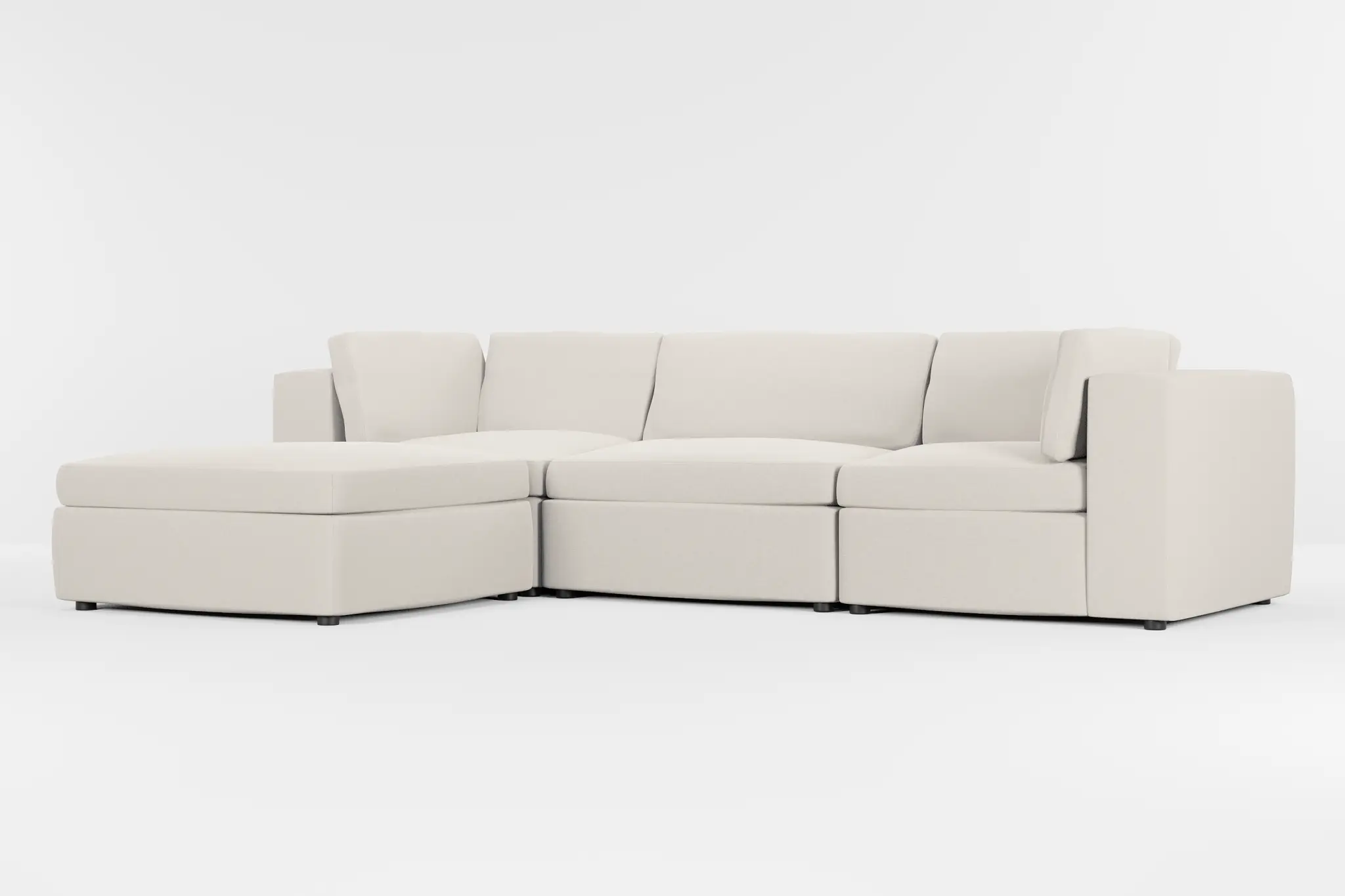 Destin Suave Beige Fabric 4-piece Bumper Sectional Destin Suave Beige Fabric 4-piece Bumper Sectional