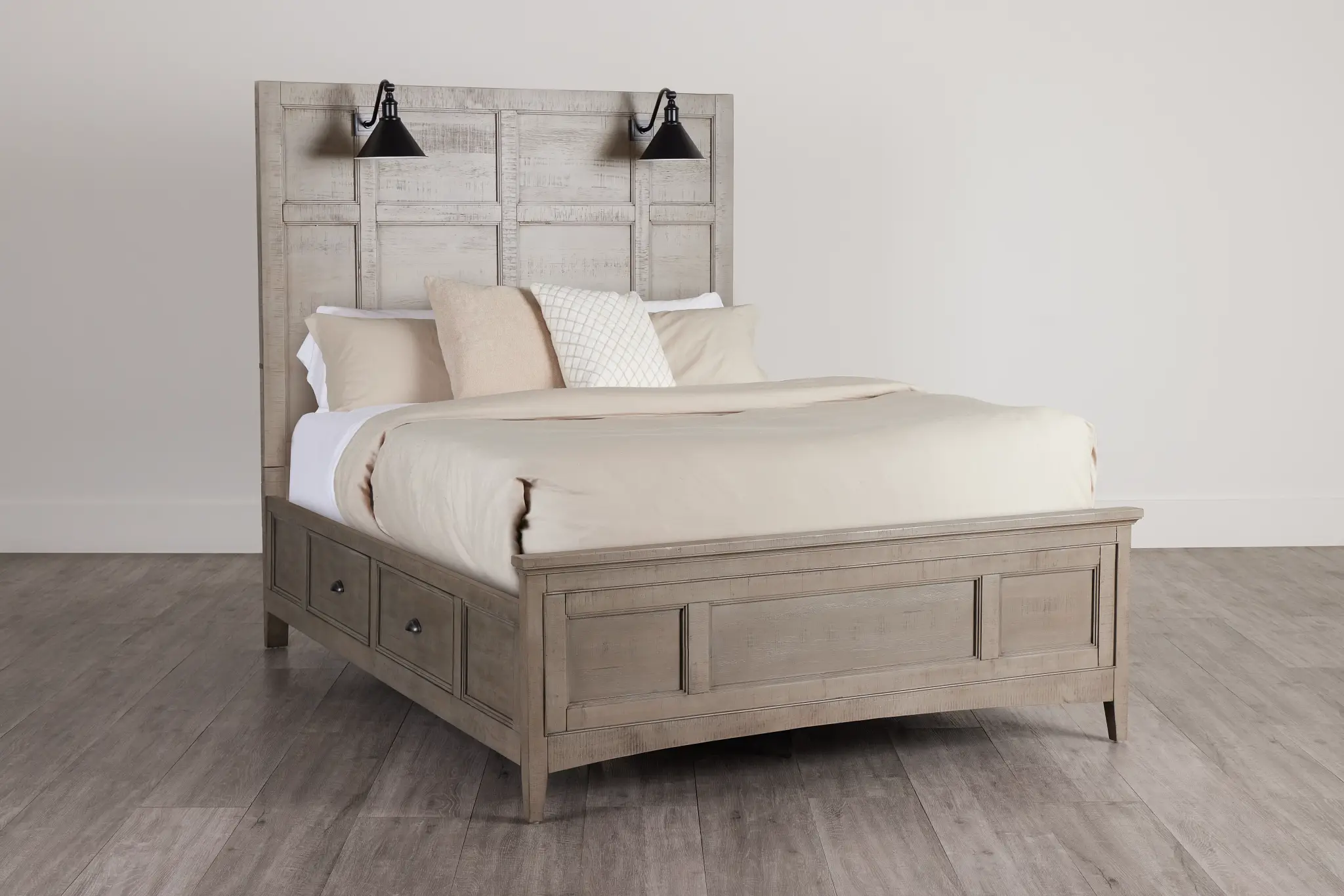 Heron Cove Light Tone Storage Panel Bed With Lights Heron Cove Light Tone Storage Panel Bed With Lights