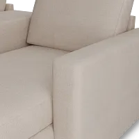 Citymod Beige Fabric Large Right Chaise Sectional With Media Console