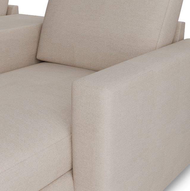 Citymod Beige Fabric Large Right Chaise Sectional With Media Console