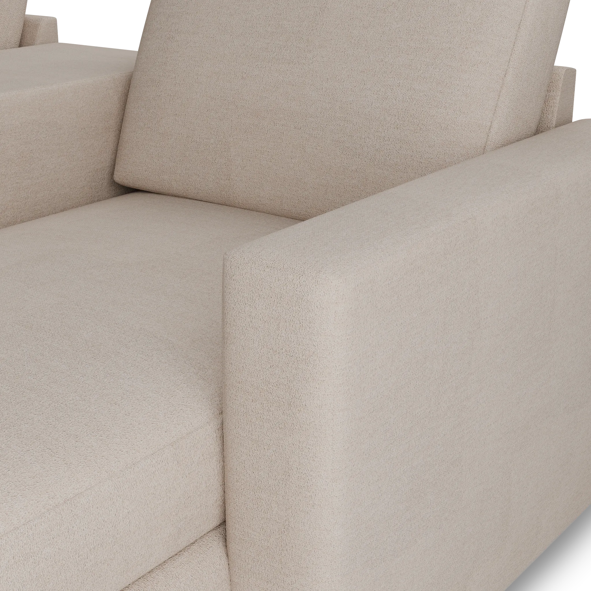 Citymod Beige Fabric Large Right Chaise Sectional With Media Console