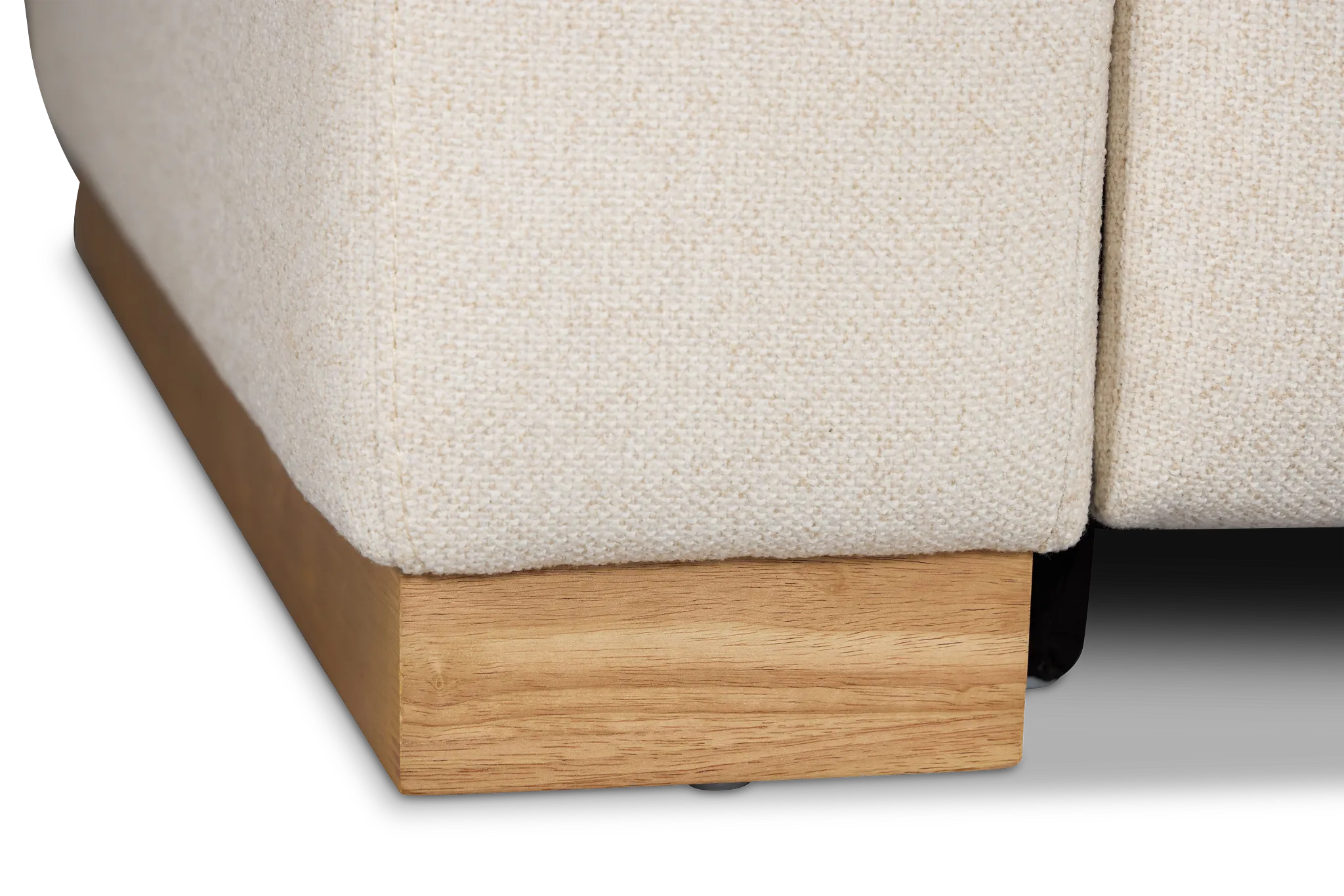 Leona Light Beige Fabric Small Triple Power Reclining Two-arm Sectional