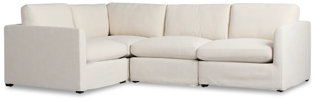 Willow Light Beige Fabric Small Two-arm Sectional