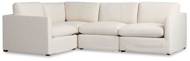 Willow Light Beige Fabric Small Two-arm Sectional