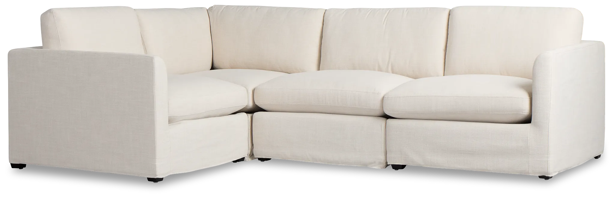 Willow Light Beige Fabric Small Two-arm Sectional