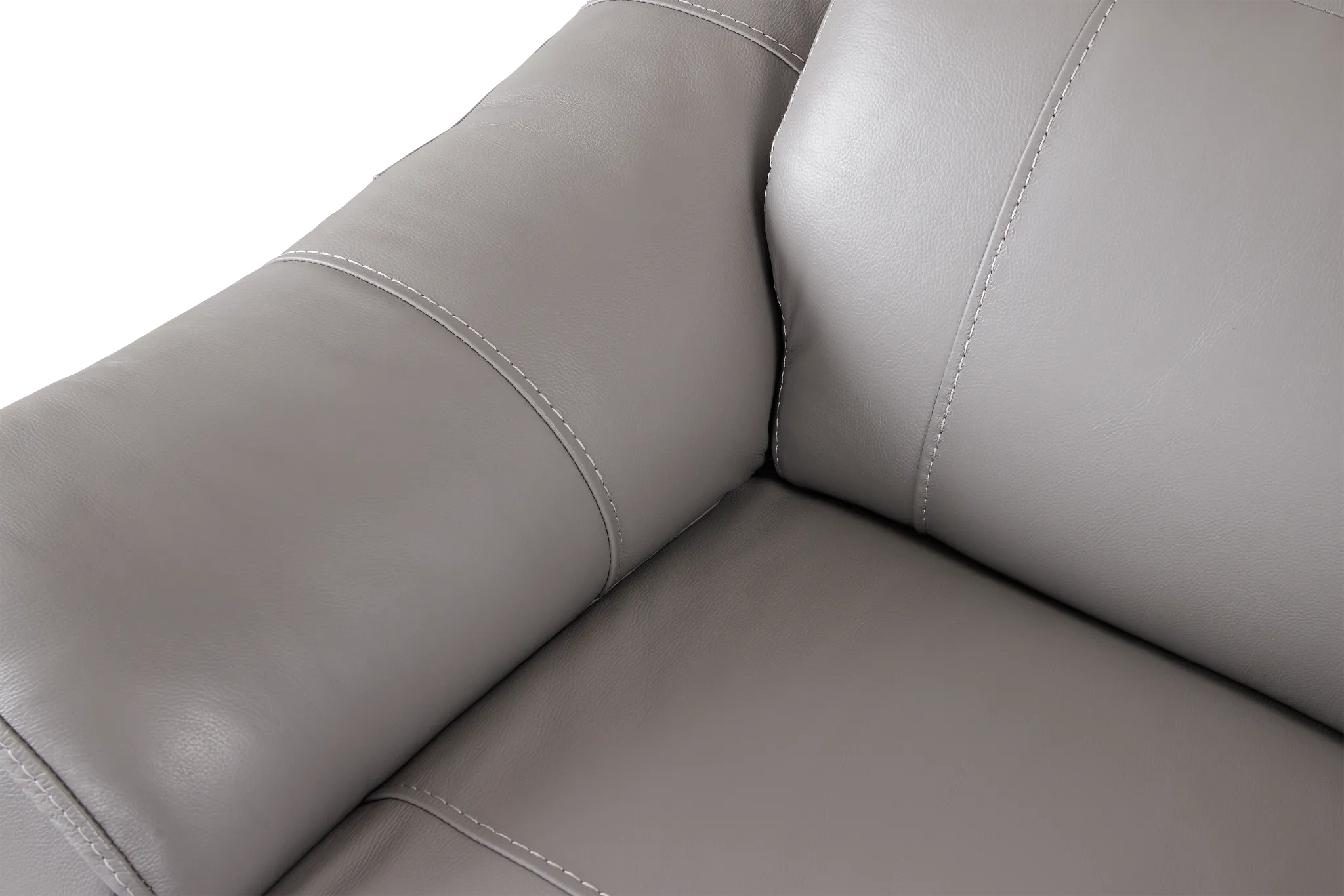 Marion Gray Lthr/vinyl Large Dual Power Reclining Two-arm Sectional