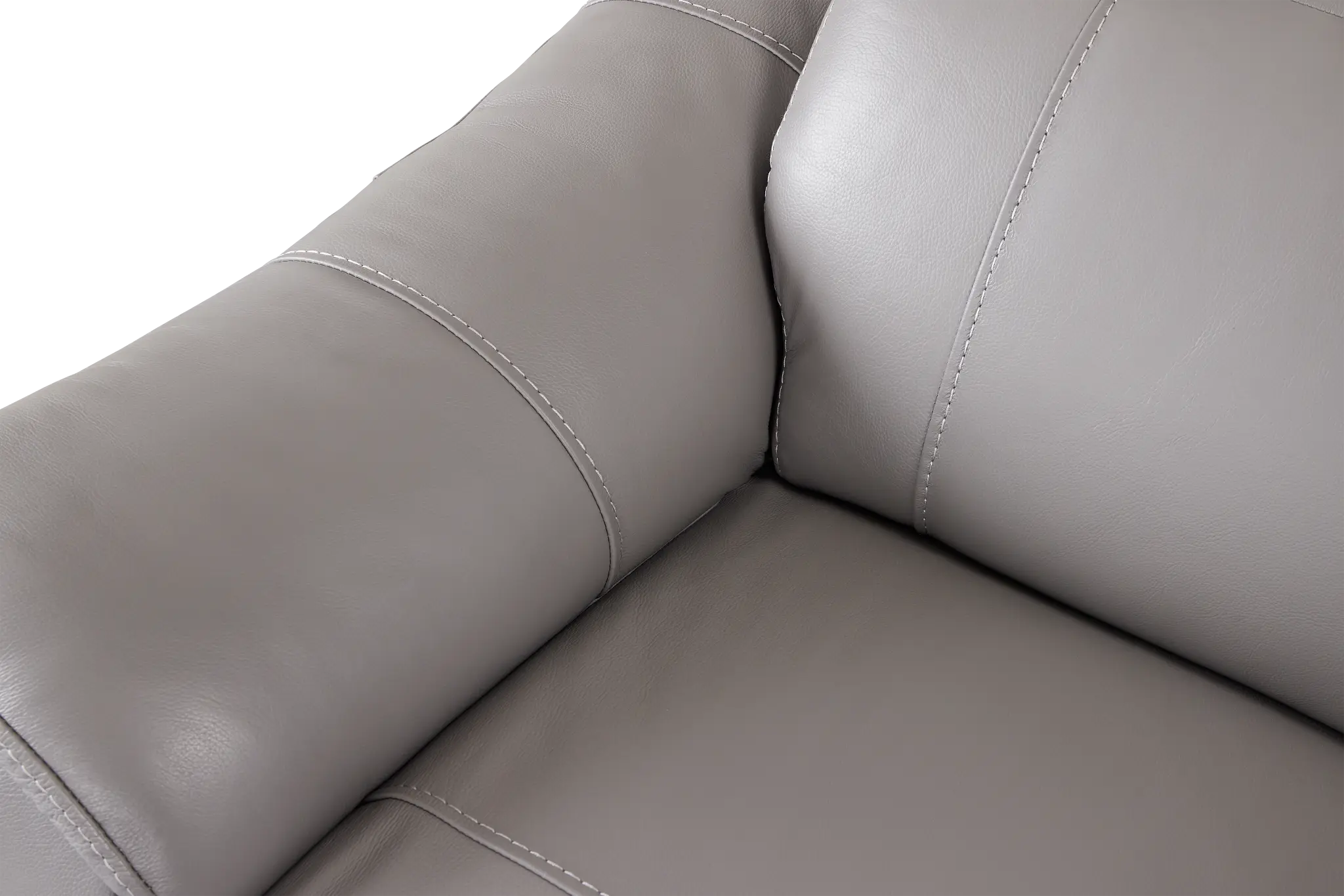 Marion Gray Lthr/vinyl Large Dual Power Reclining Two-arm Sectional Marion Gray Lthr/vinyl Large Dual Power Reclining Two-arm Sectional