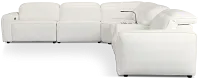 Tidal White Lthr/vinyl Medium Dual Power 2-arm Reclining Sectional