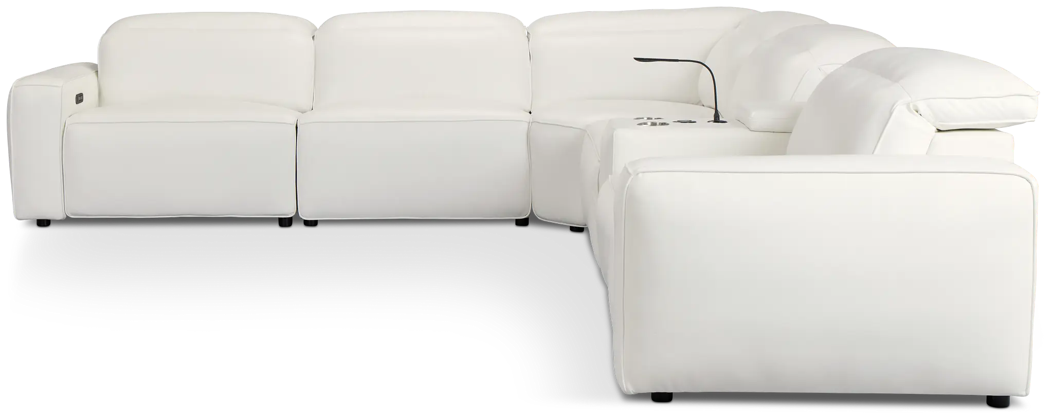 Tidal White Lthr/vinyl Medium Dual Power 2-arm Reclining Sectional Tidal White Lthr/vinyl Medium Dual Power 2-arm Reclining Sectional