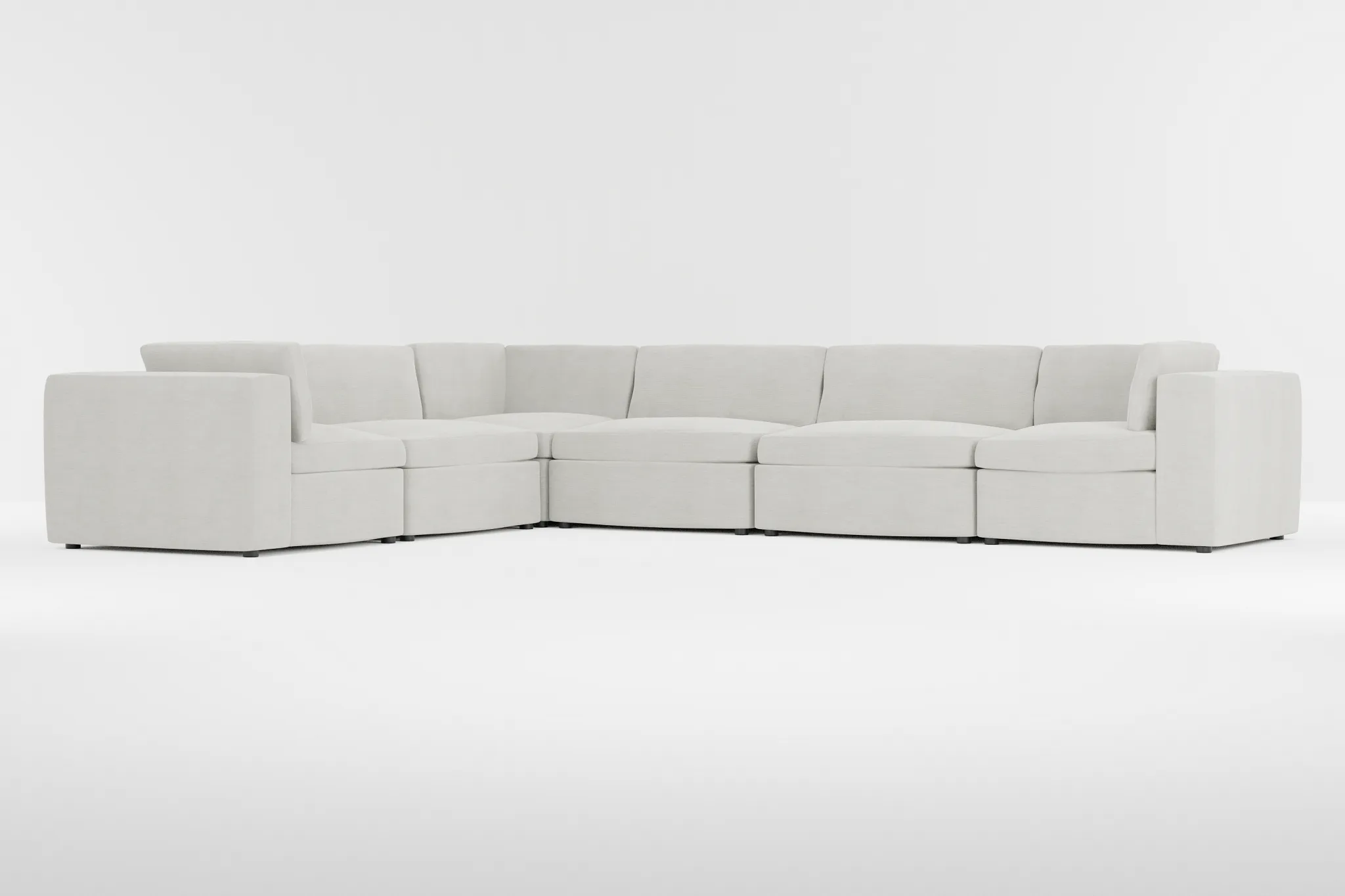 Destin Maguire Ivory Fabric 6-piece Modular Sectional