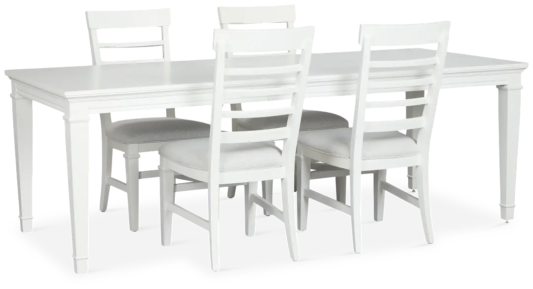 Cape Cod Ivory Rect Table & 4 Upholstered Chairs Cape Cod Ivory Rect Table & 4 Upholstered Chairs