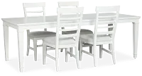 Cape Cod Ivory Rect Table & 4 Upholstered Chairs
