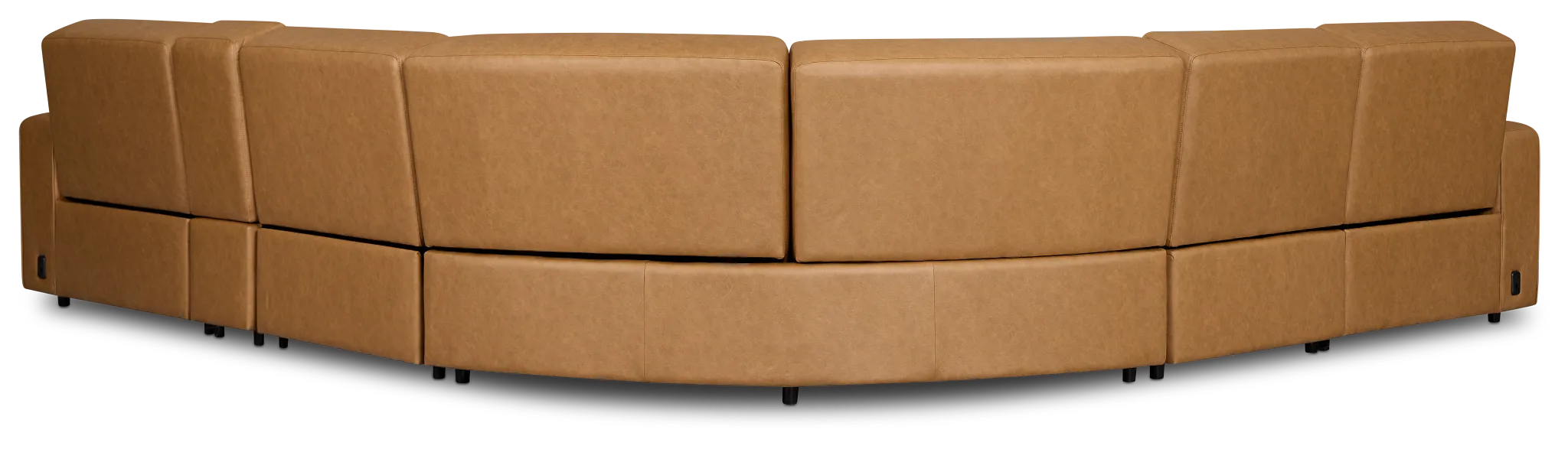 Sawyer Light Brown Micro Medium Triple Power 2-arm Sectional