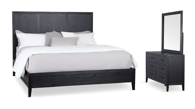 Alden Black Wood Platform Bedroom