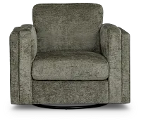 Farren Dark Green Fabric Swivel Chair