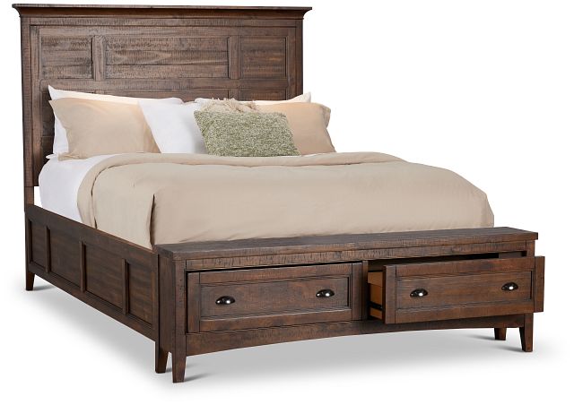 Heron Cove Mid Tone Panel Bed With Bench (2)