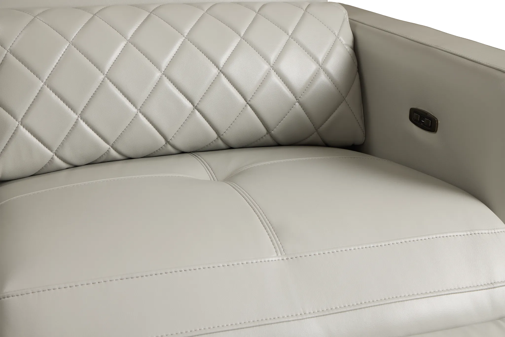 Ava Light Gray Micro Medium Dual Power 2-arm Reclining Sectional