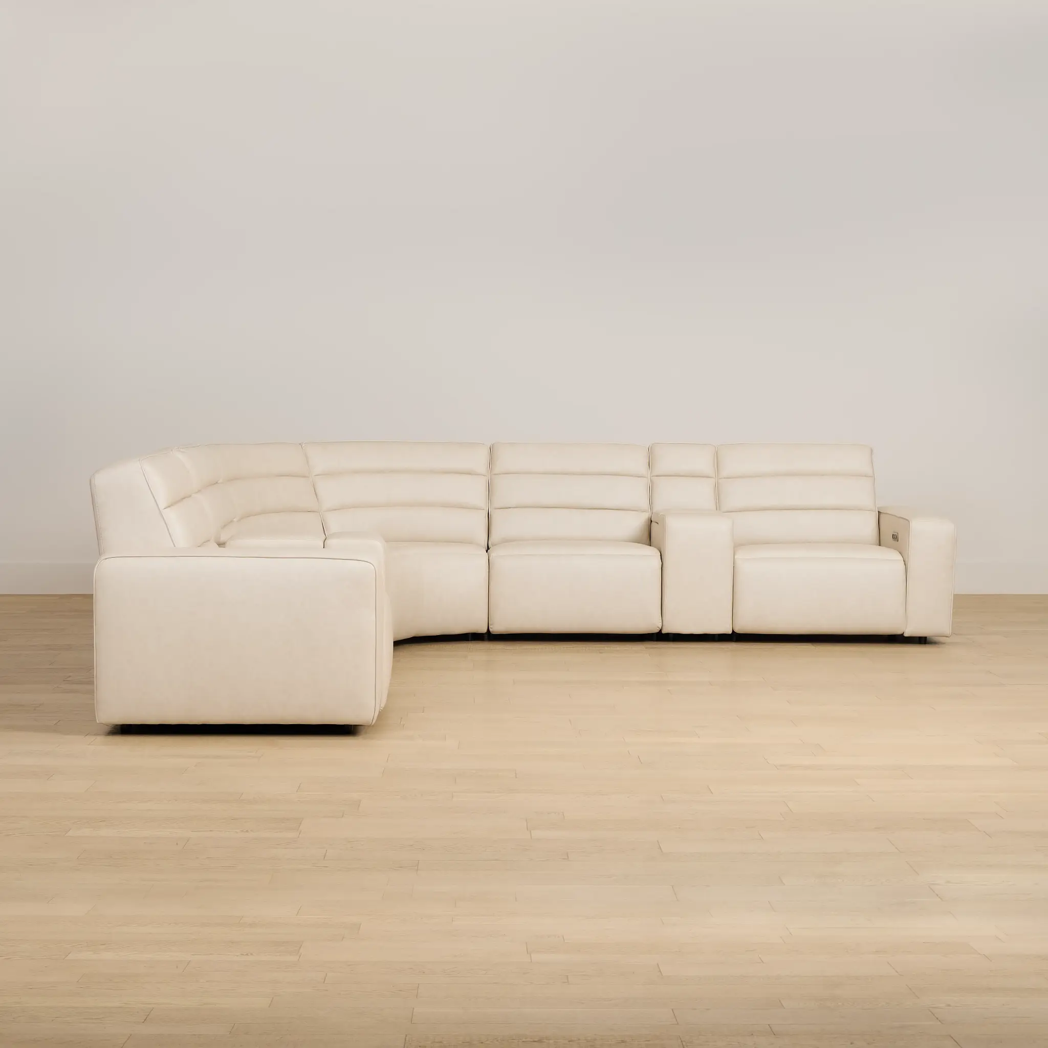 Sawyer Ivory Micro Large Dual Power Reclining Two-arm Sectional Sawyer Ivory Micro Large Dual Power Reclining Two-arm Sectional