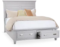 Cape Cod Gray Panel Storage Bed