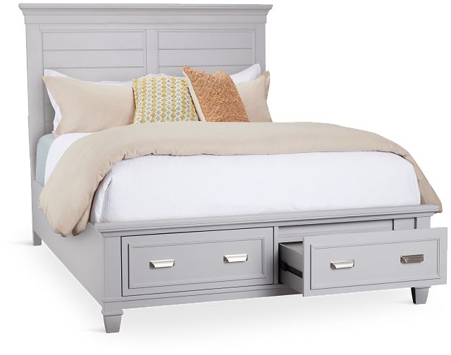 Cape Cod Gray Panel Storage Bed