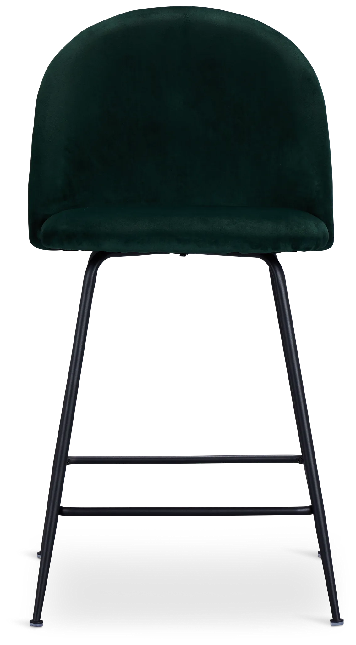 Capri Dark Green Velvet Upholstered 24" Barstools W/black Legs