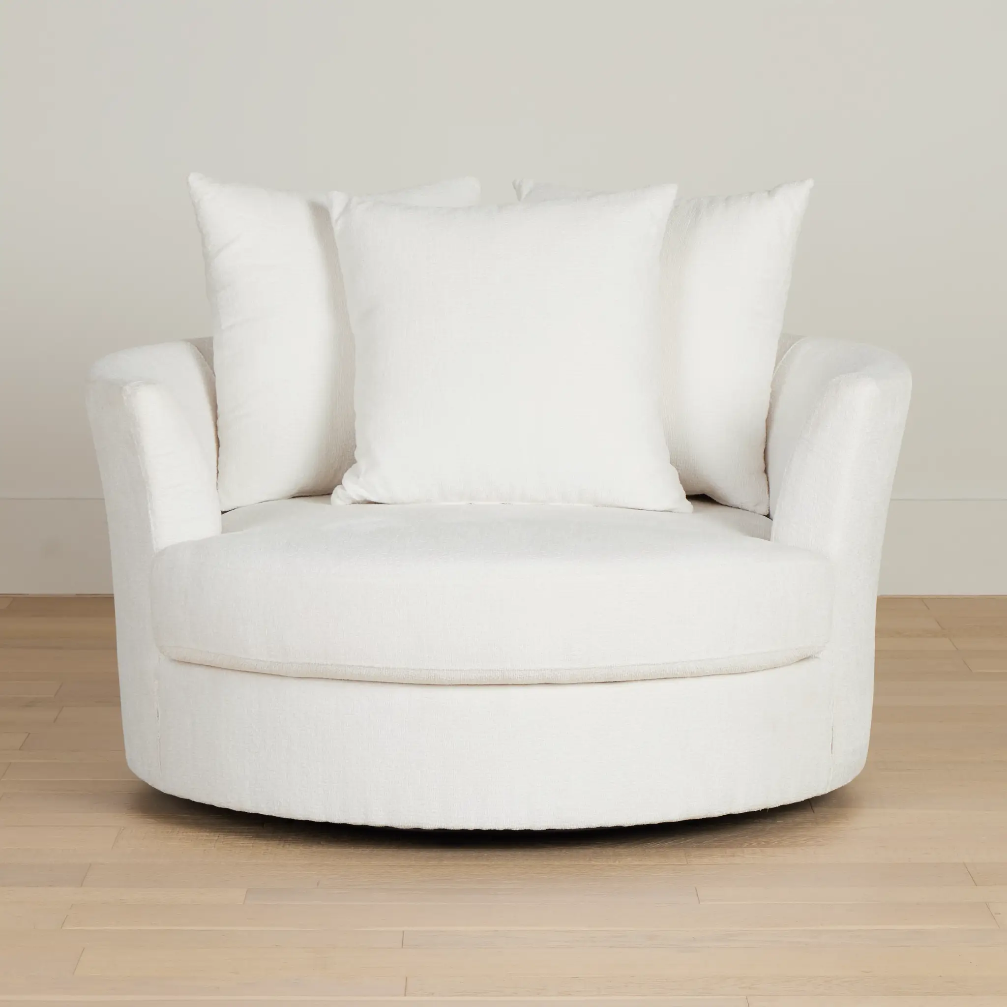 Everly White Fabric Swivel Chair Everly White Fabric Swivel Chair
