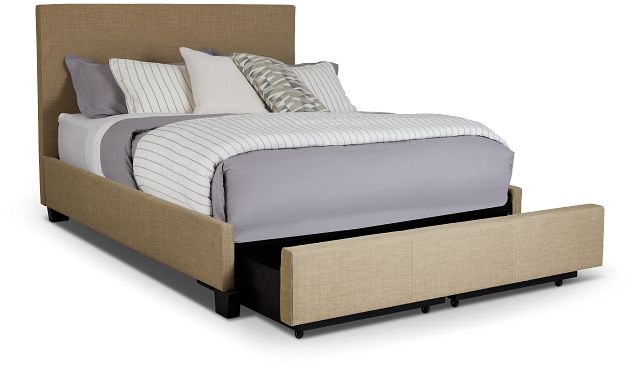 Madden Taupe Uph Platform Storage Bed