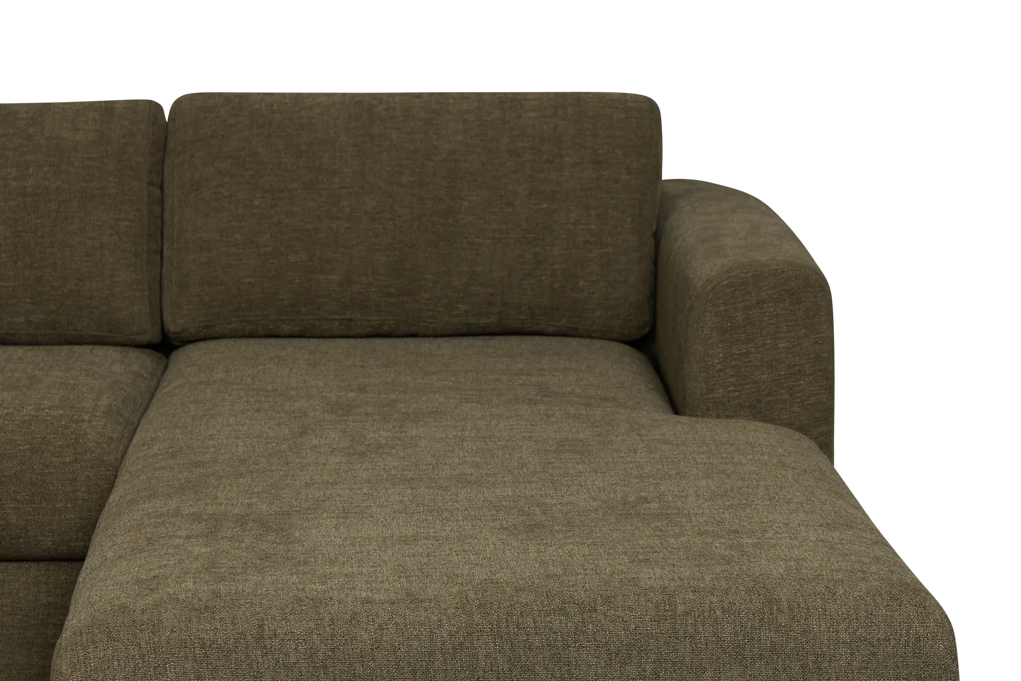 Alma Dark Green Fabric Right Chaise Sectional