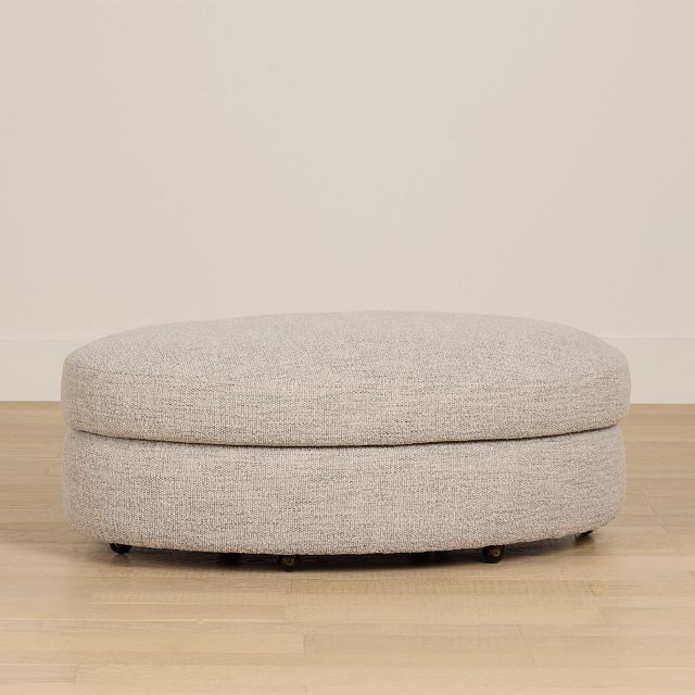 Kaya Gray Castored Cocktail Ottoman