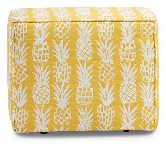 Pineapple Yellow Fabric Indoor/outdoor Accent Ottoman (1)