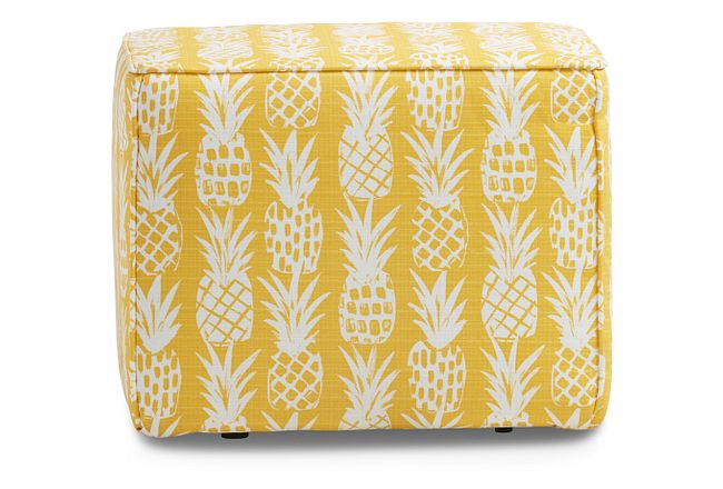 Pineapple Yellow Fabric Indoor/outdoor Accent Ottoman
