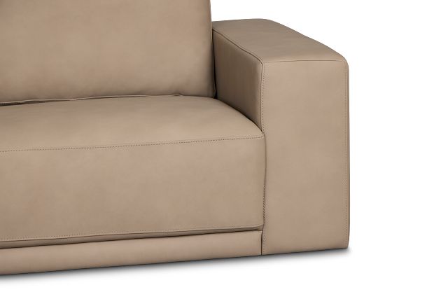 Kellan Taupe Leather Small Two-arm Sectional