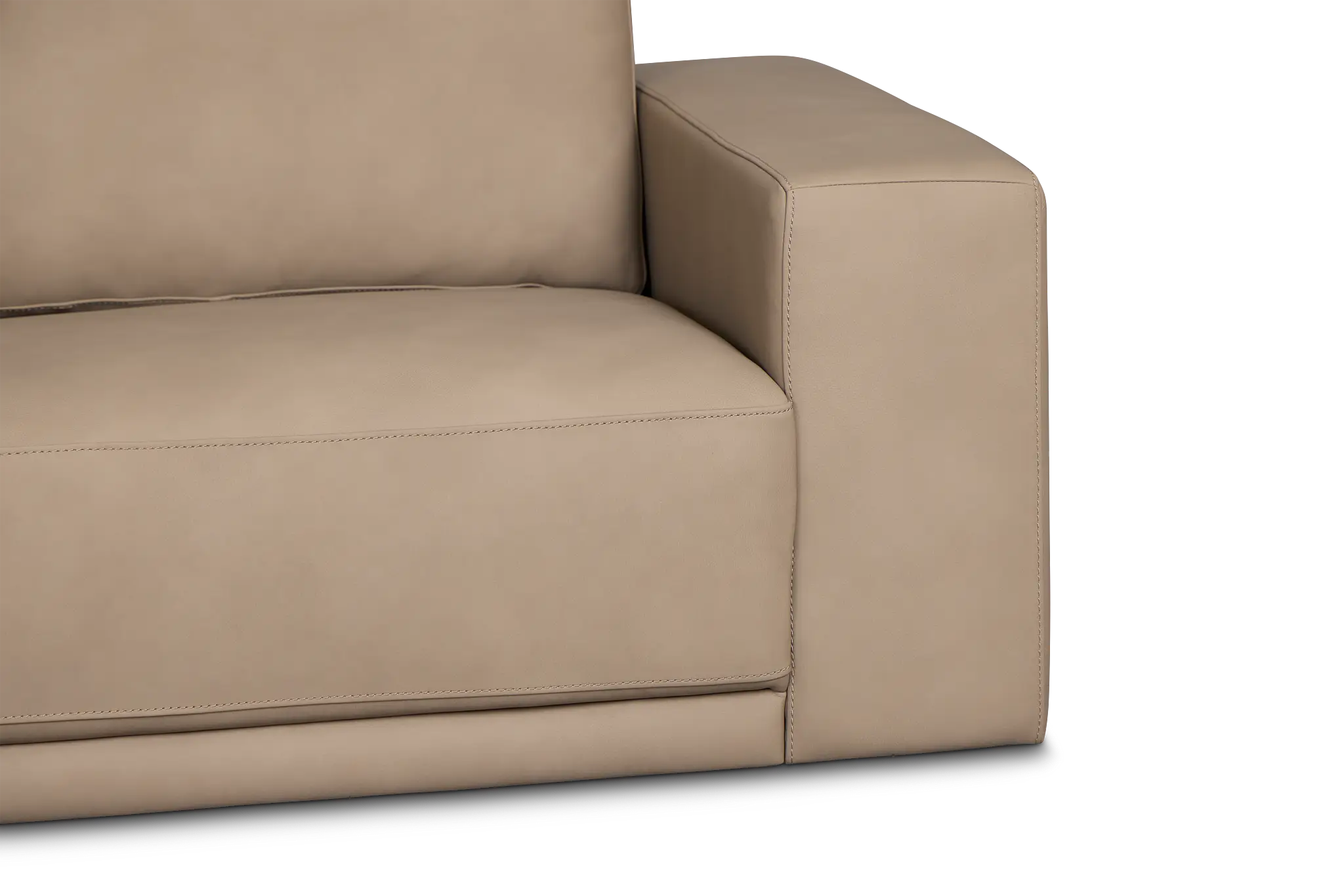 Kellan Taupe Leather Small Two-arm Sectional Kellan Taupe Leather Small Two-arm Sectional