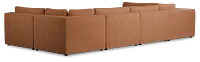 Destin Sutton Orange Fabric 8-piece Pit Sectional