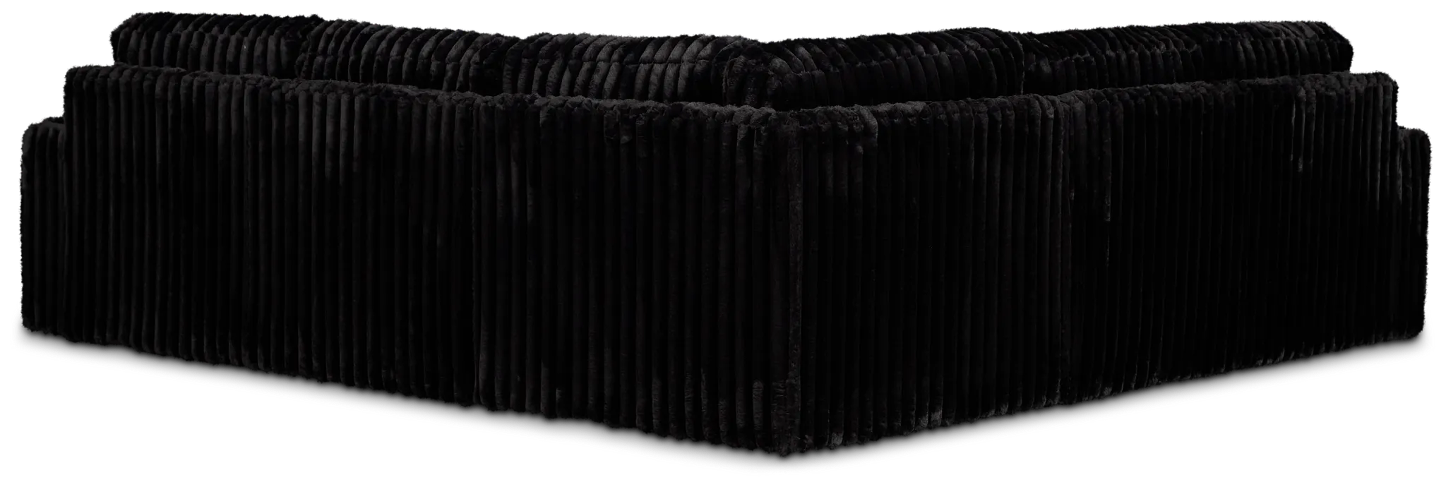 Teddy Black Fabric Small Two-arm Sectional