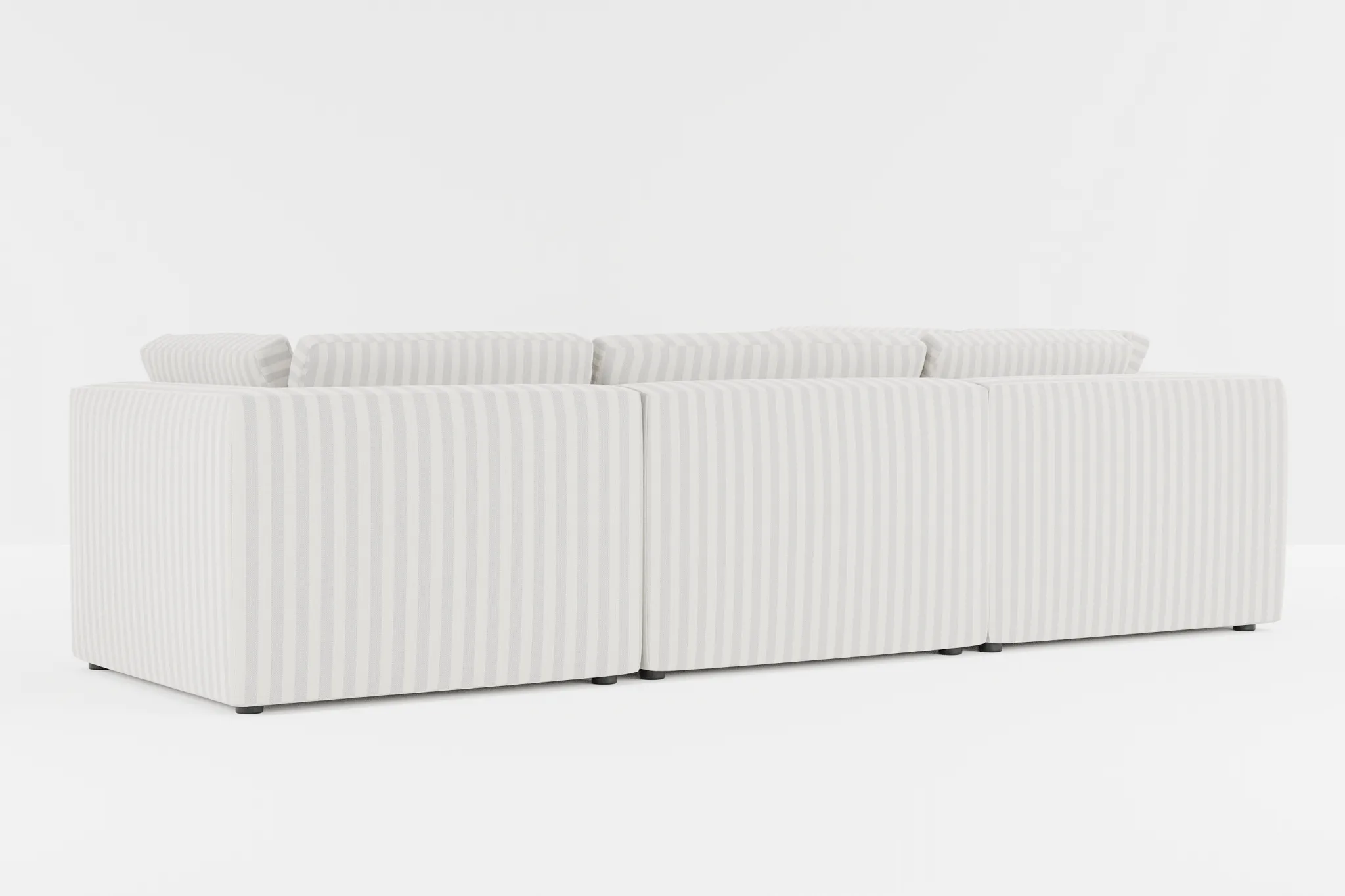 Destin Sea Lane Light Gray Fabric 5pc Bumper Sectional