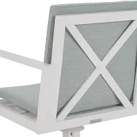 Linear White Teal Swivel Chair