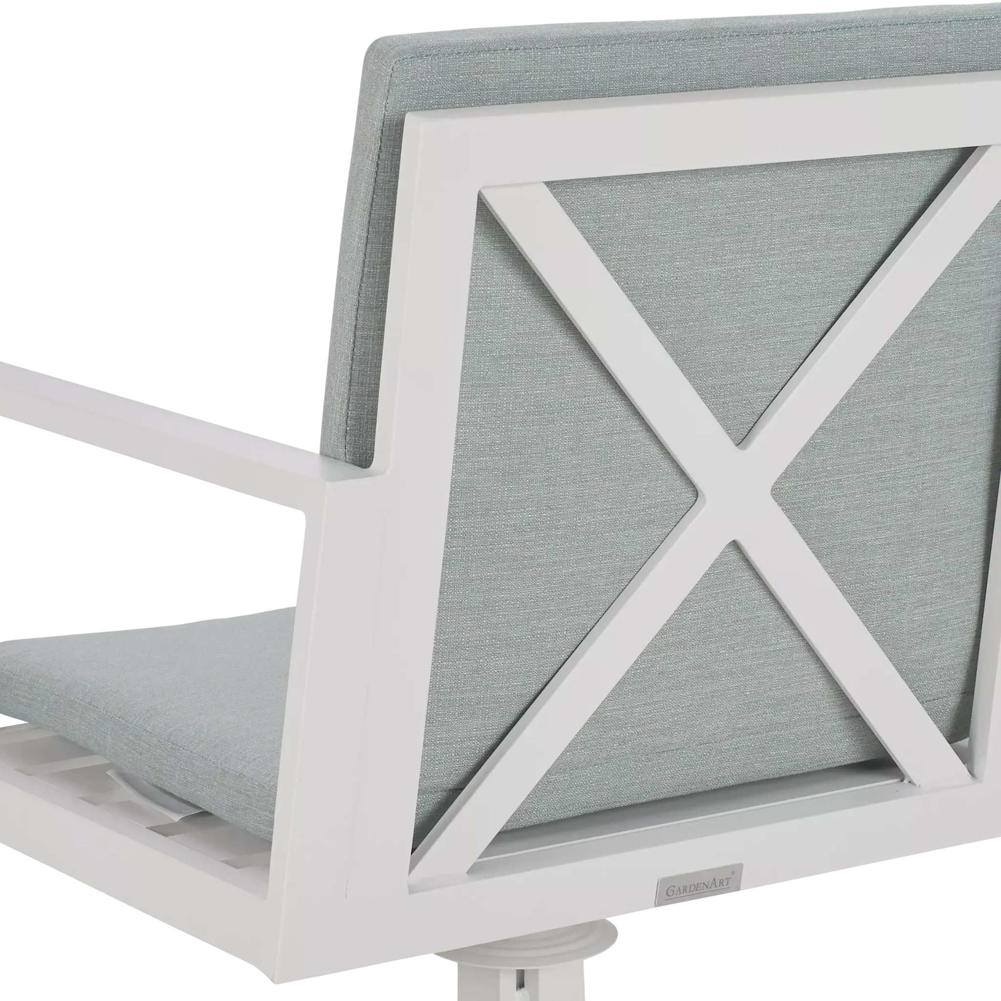 Linear White Teal Swivel Chair