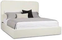 Doral White Curved Upholstered Platform Bed
