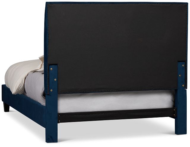 Lucy Dark Blue Uph Platform Bed