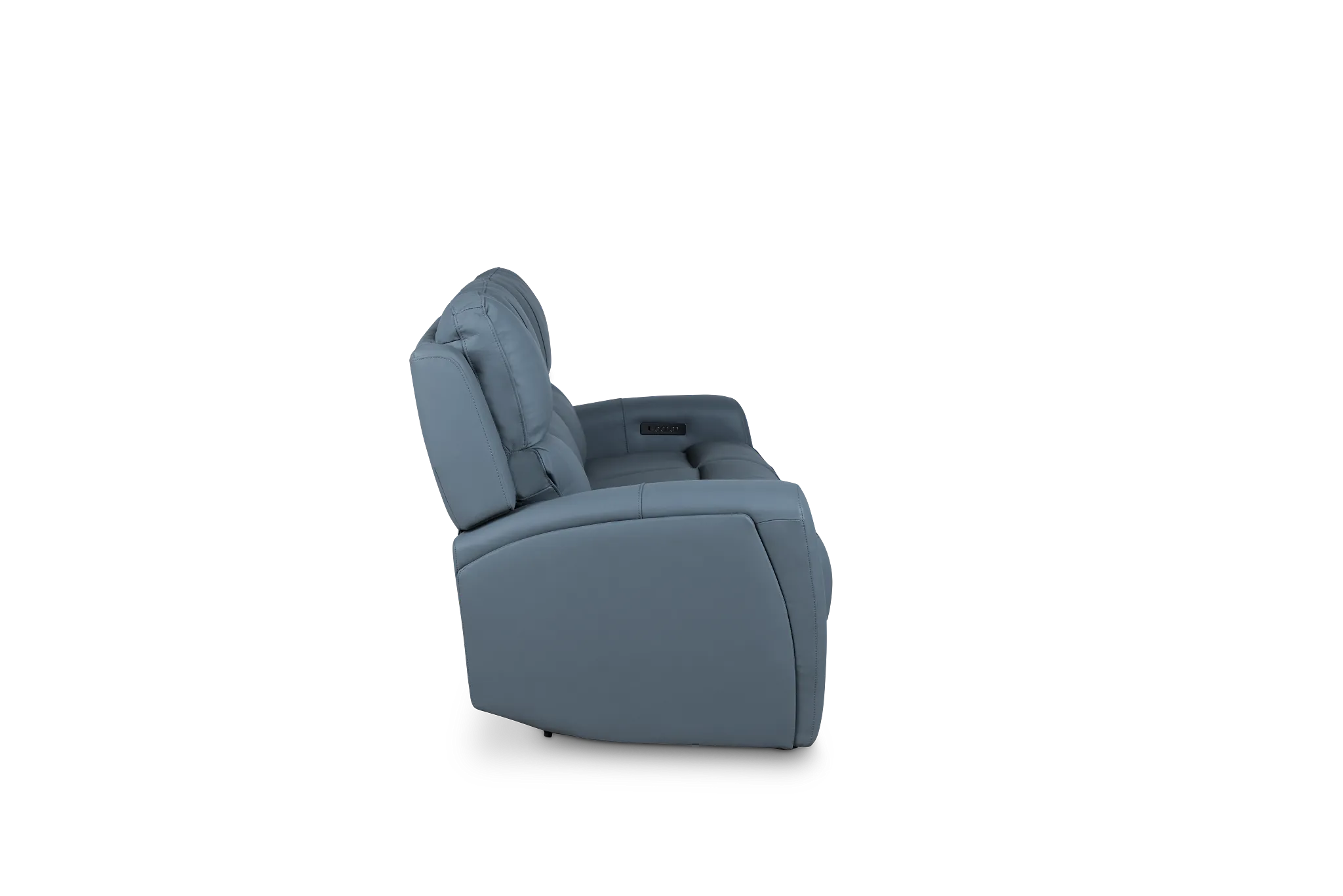 Summit Blue Lthr/vinyl Power Reclining Sofa W/ Power Headrest