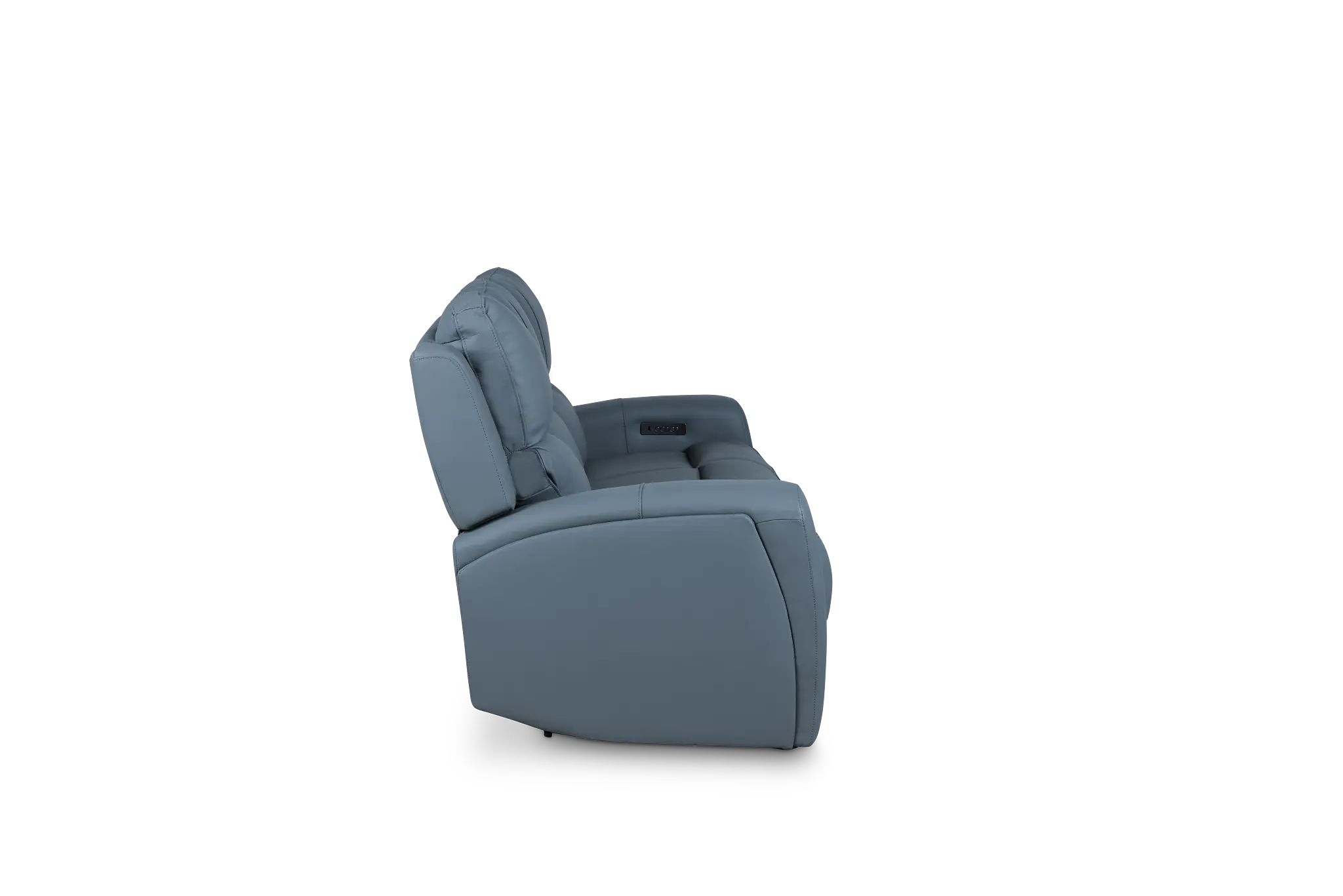 Summit Blue Lthr/vinyl Power Reclining Sofa W/ Power Headrest Summit Blue Lthr/vinyl Power Reclining Sofa W/ Power Headrest